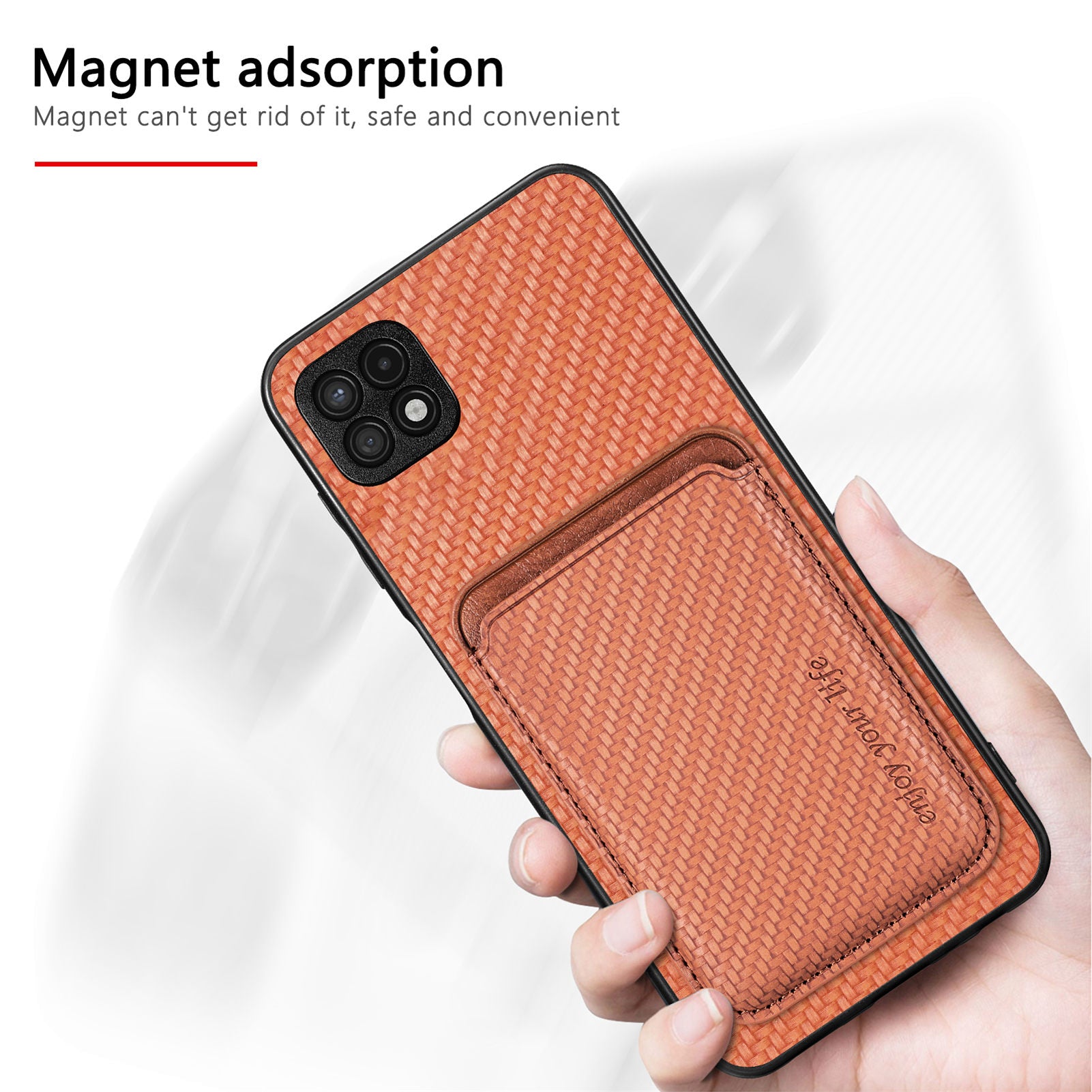 For Samsung Galaxy A22 5G (EU Version) Card Holder Design Detachable 2-in-1 Magnetic Phone Case Carbon Fiber Texture PU Leather TPU PC Protective Cover For Samsung Galaxy A22 5G (EU Version) Card Holder Design Detachable 2-in-1 Magnetic Phone Case Carbon Fiber Texture PU Leather TPU PC Protective Cover